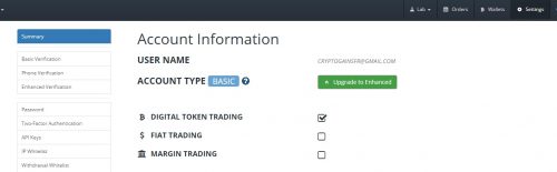 setting bittrex