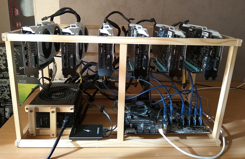 Rig de minage avec 5 GPU