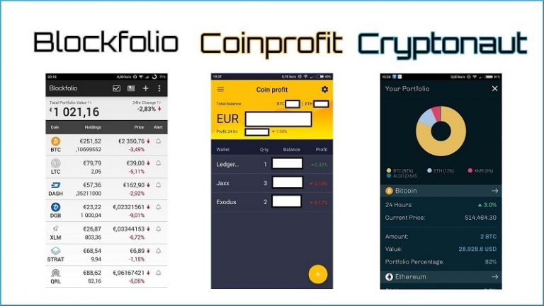 Blockfolio, Coinprofit et Cryptonaut