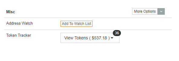 Tokens etherscan