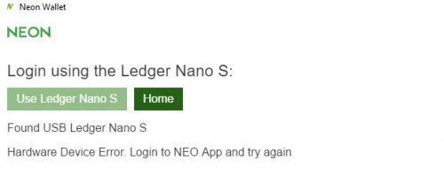 NEON avec Ledger Nano S